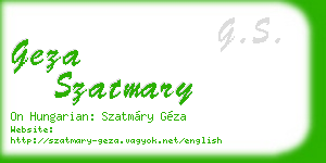 geza szatmary business card