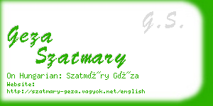 geza szatmary business card